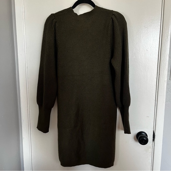 Lulus Loving You Fondly Olive Green Ribbed Knit Sweater Dress Size XL Cozy Fall - Picture 6 of 12